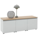 LOWBOARD  135/46/41 cm  erweiterbar, Typenauswahl, Beimöbel erhältlich, umfangreiches Zubehör erhältlich, stehend, hängend  - Eichefarben/Silberfarben, Design, Holzwerkstoff/Kunststoff (135/46/41cm) - Dieter Knoll