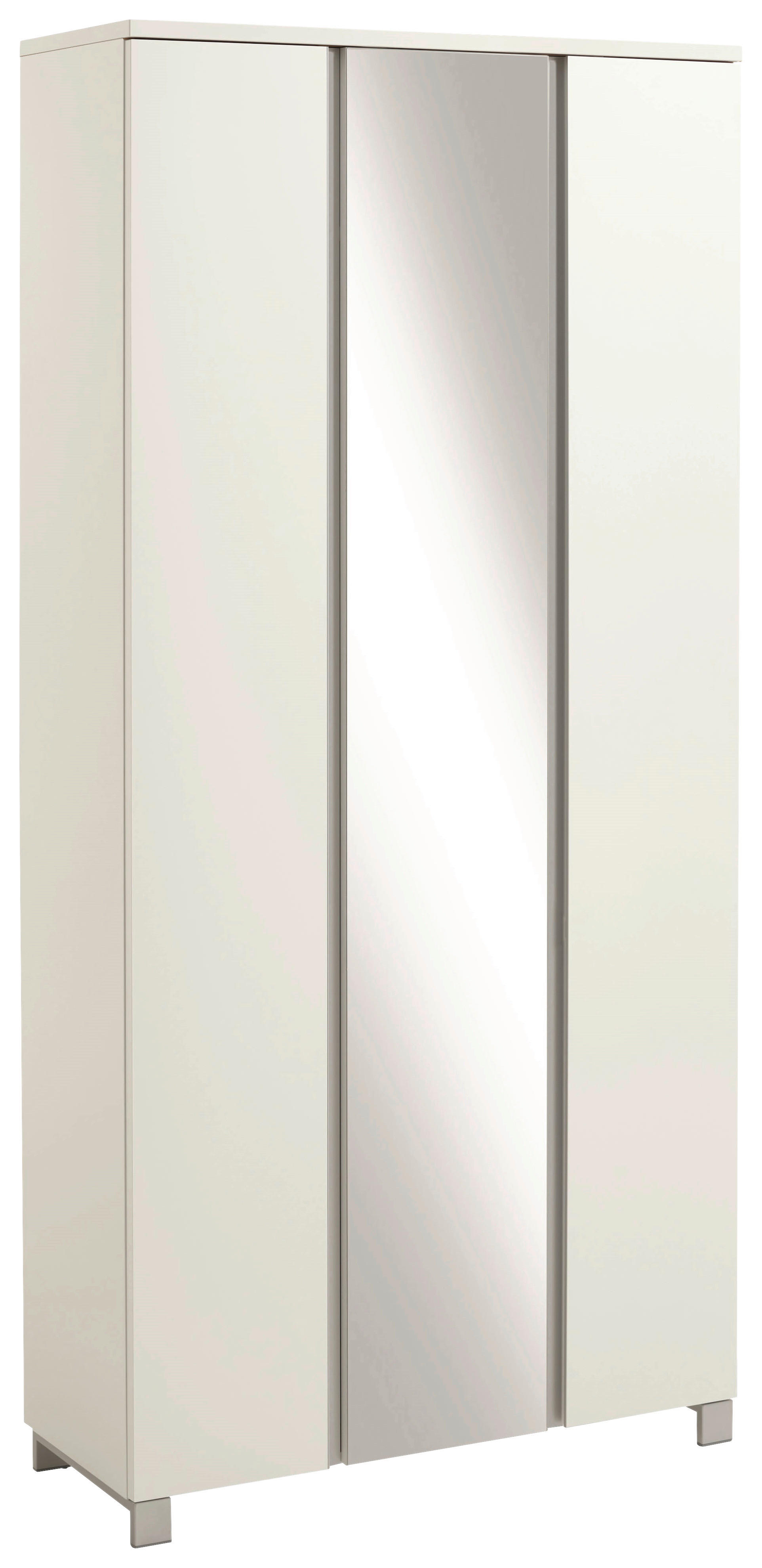 GARDEROBENSCHRANK 89/193/37 cm  - Silberfarben/Weiß, Design, Glas/Holzwerkstoff (89/193/37cm)