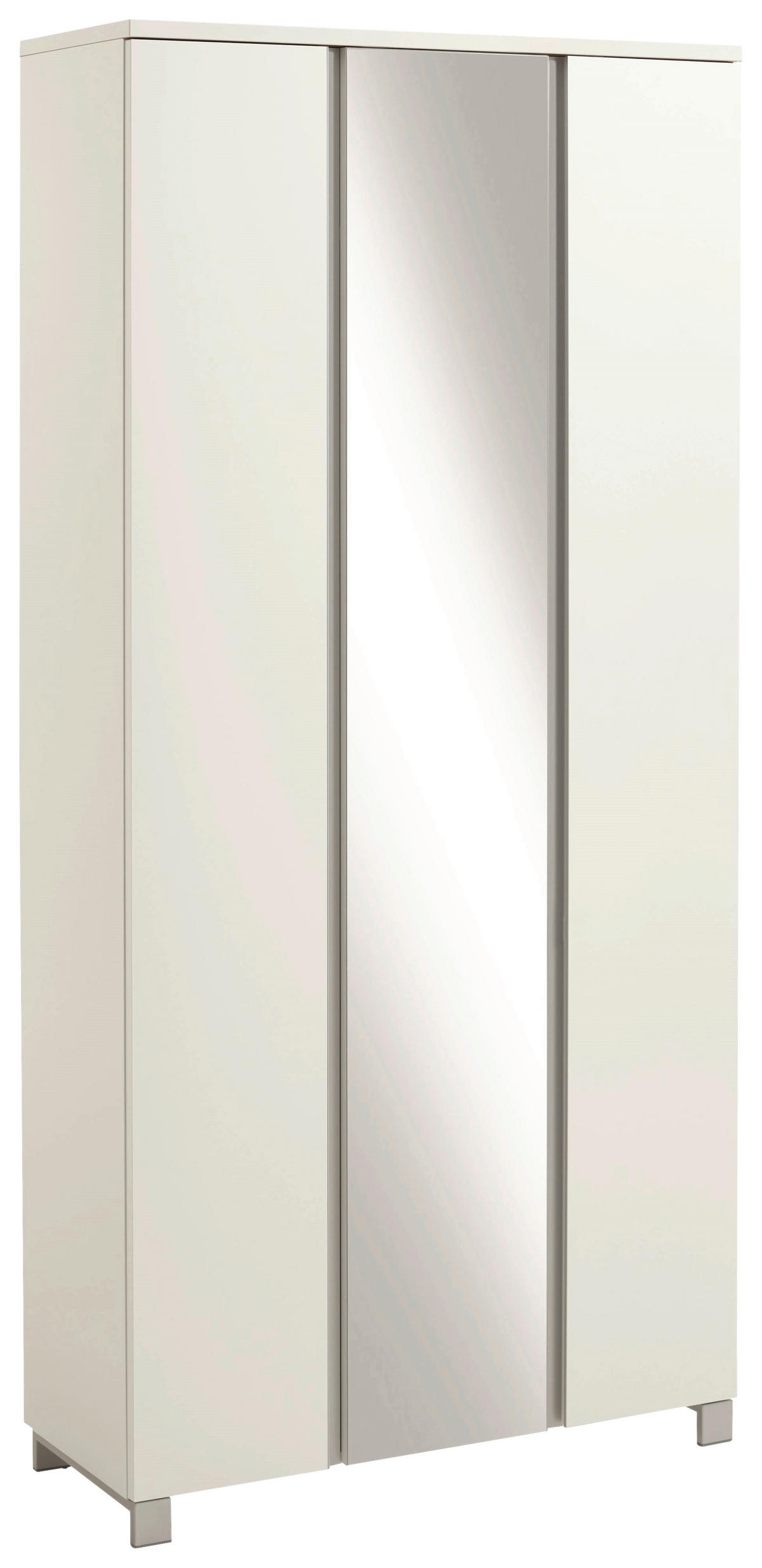 GARDEROBE 6-teilig  in 270/195/40 cm  - Weiss/Silberfarben, Design, Holzwerkstoff (270/195/40cm)