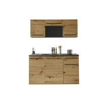 BLOK KUHINJA S APARATIMA  antracit, smeđa, hrast Artisan  - hrast Artisan/crna, Trend, drvni materijal/plastika (160/212/60cm) - MID.YOU