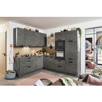 KÜCHENLEERBLOCK  265/210 cm  in Schwarz, Schieferfarben  - Schieferfarben/Schwarz, Design, Holzwerkstoff (265/210cm) - Celina