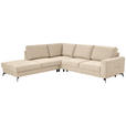 ECKSOFA Beige Chenille  - Beige/Schwarz, KONVENTIONELL, Textil/Metall (257/275cm) - Carryhome