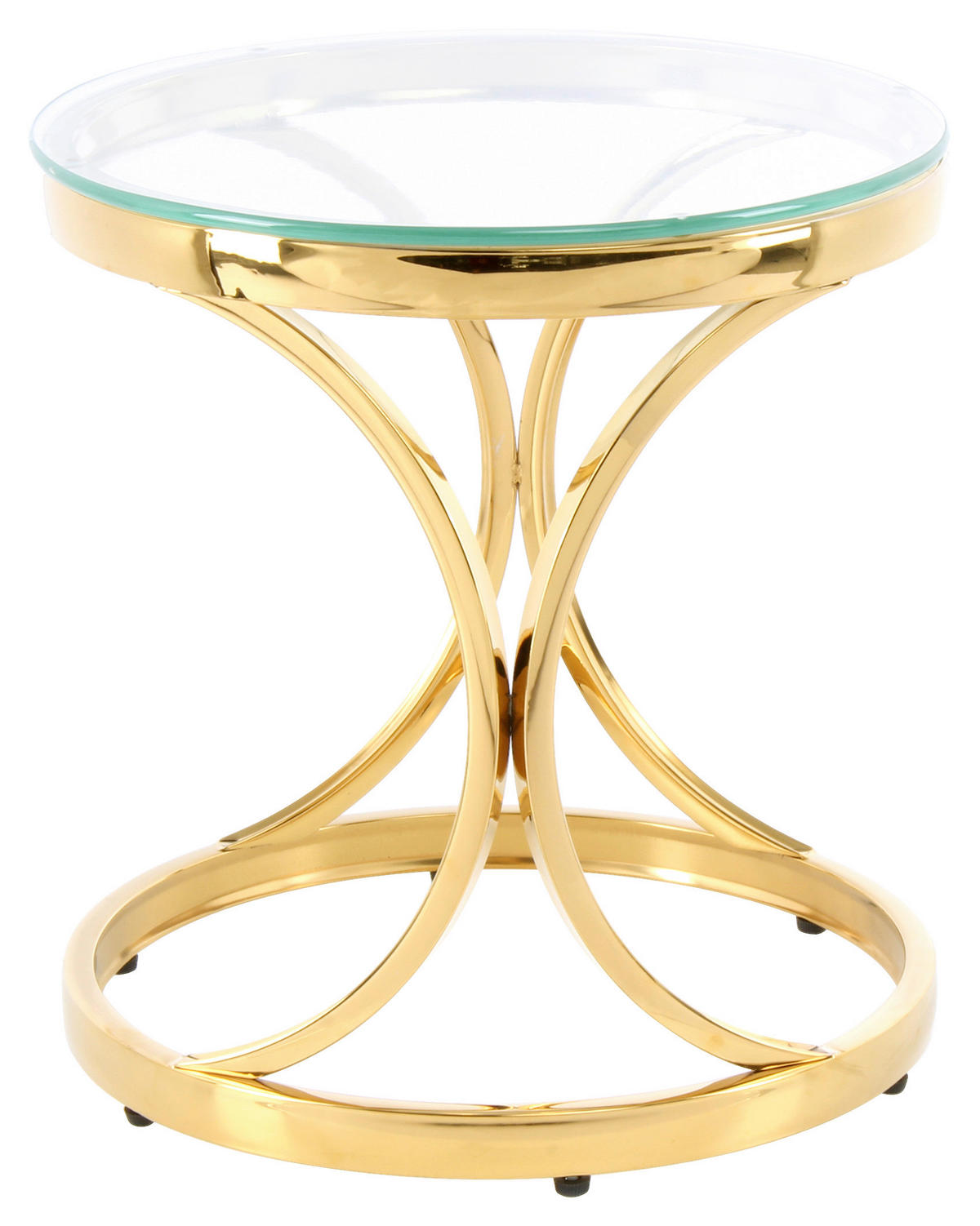 BEISTELLTISCH in Metall, Glas 40/40/42 cm  - Goldfarben, Design, Glas/Metall (40/40/42cm) - Kayoom