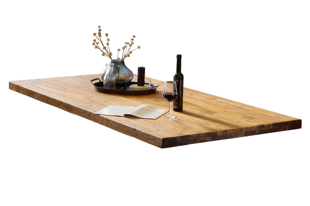 ESSTISCH 180/100/73 cm Echtholz  Holz, Metall rechteckig Naturfarben, Schwarz  - Schwarz/Naturfarben, MODERN, Holz/Metall (180/100/73cm) - MID.YOU