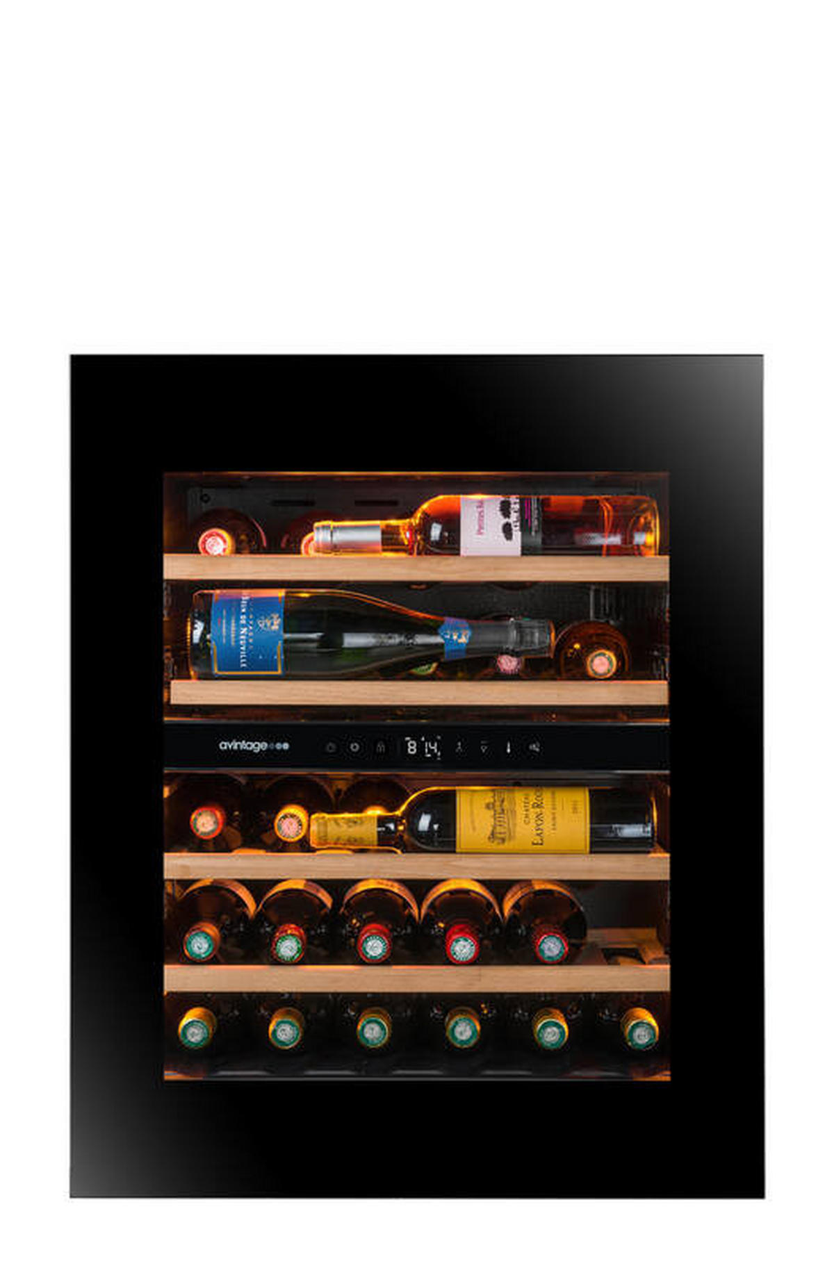 WEINKÜHLSCHRANK AVI72PLATINUM  - Schwarz, Basics, Glas/Holz (59,0/71,5/56,5cm)