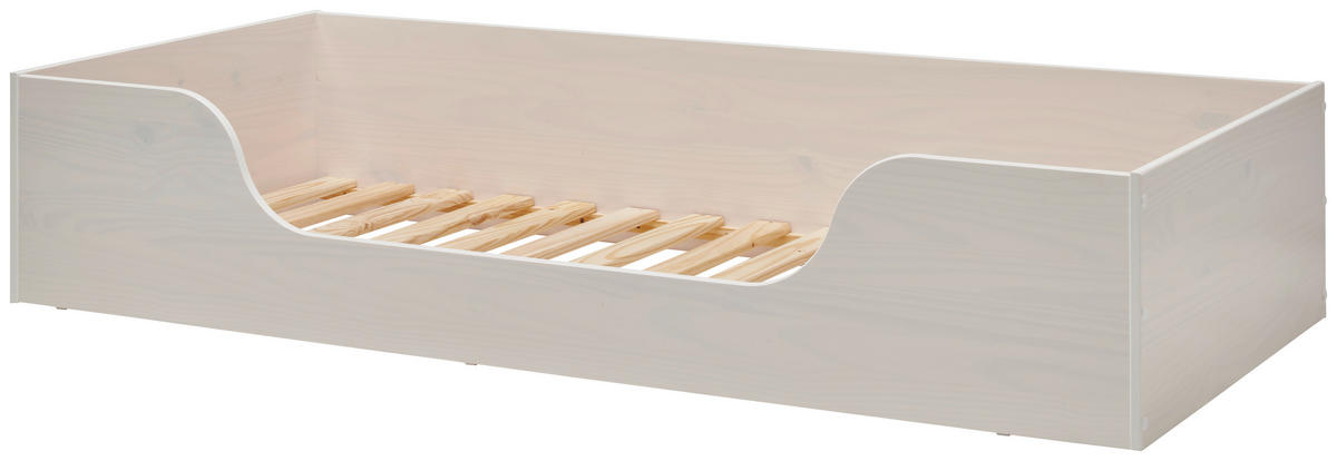 BODENBETT Weiß  - Naturfarben/Weiß, Basics, Holz (90/200cm) - MID.YOU