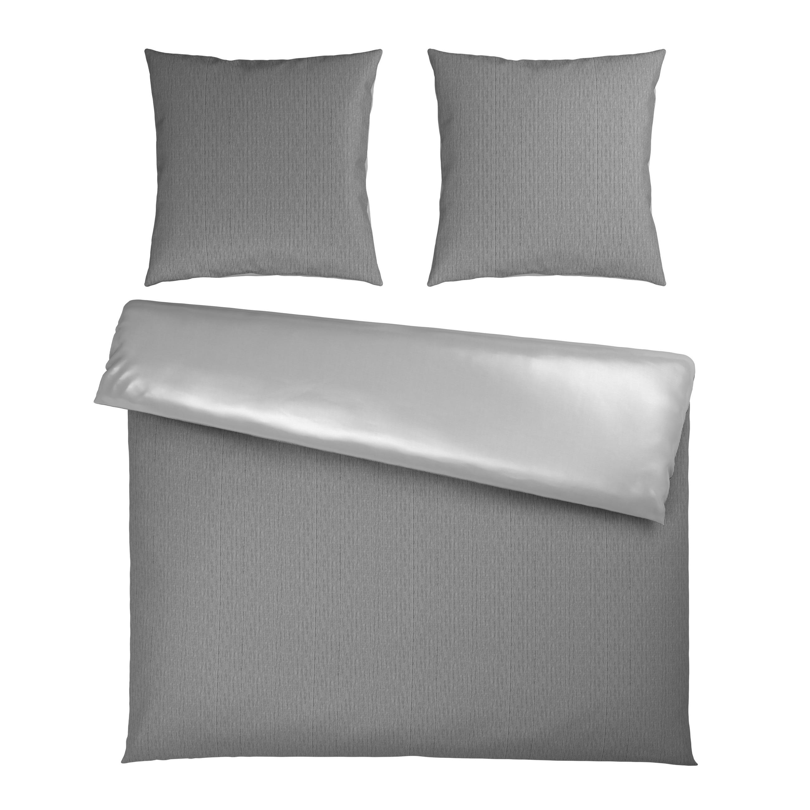 WENDEBETTWÄSCHE Satin 200/200 cm  - Silberfarben, Textil (200/200cm) - Bio:Vio