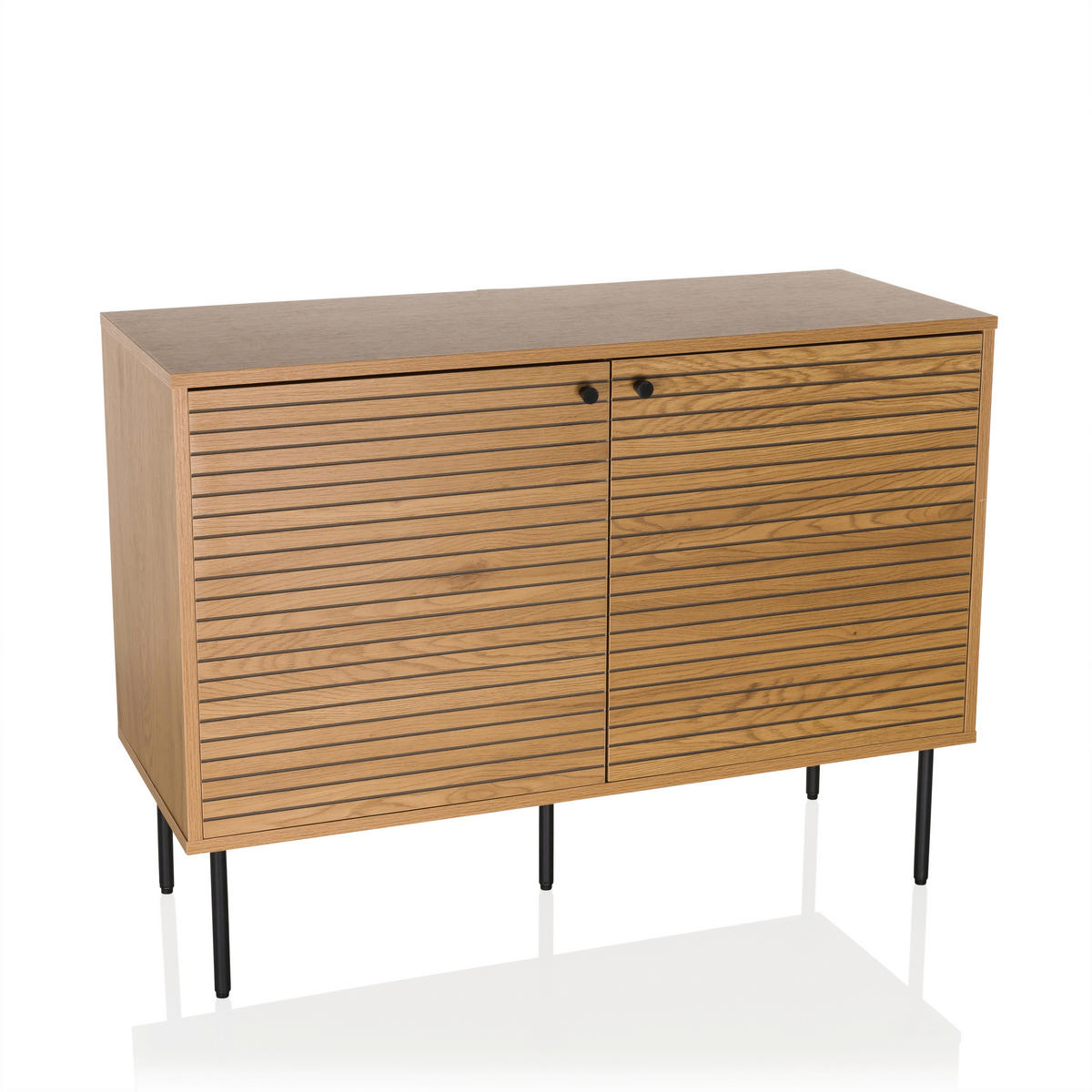 SIDEBOARD  in 100/74/40 cm  - Eichefarben/Schwarz, MODERN, Holzwerkstoff/Metall (100/74/40cm) - MID.YOU