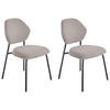 STUHL-SET 2 Stück  in Edelstahl Bouclé  - Kaschmir/Schwarz, Basics, Textil/Metall (51/85/63cm) - Celina Home