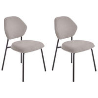 STUHL-SET 2 Stück  in Edelstahl Bouclé  - Kaschmir/Schwarz, Basics, Textil/Metall (51/85/63cm) - Celina Home