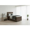 BOXSPRINGBETT 90/200 cm,  in Braun, Matratze, Topper, H3 = fest  - Schwarz/Braun, MODERN, Kunststoff/Textil (90/200cm) - MID.YOU