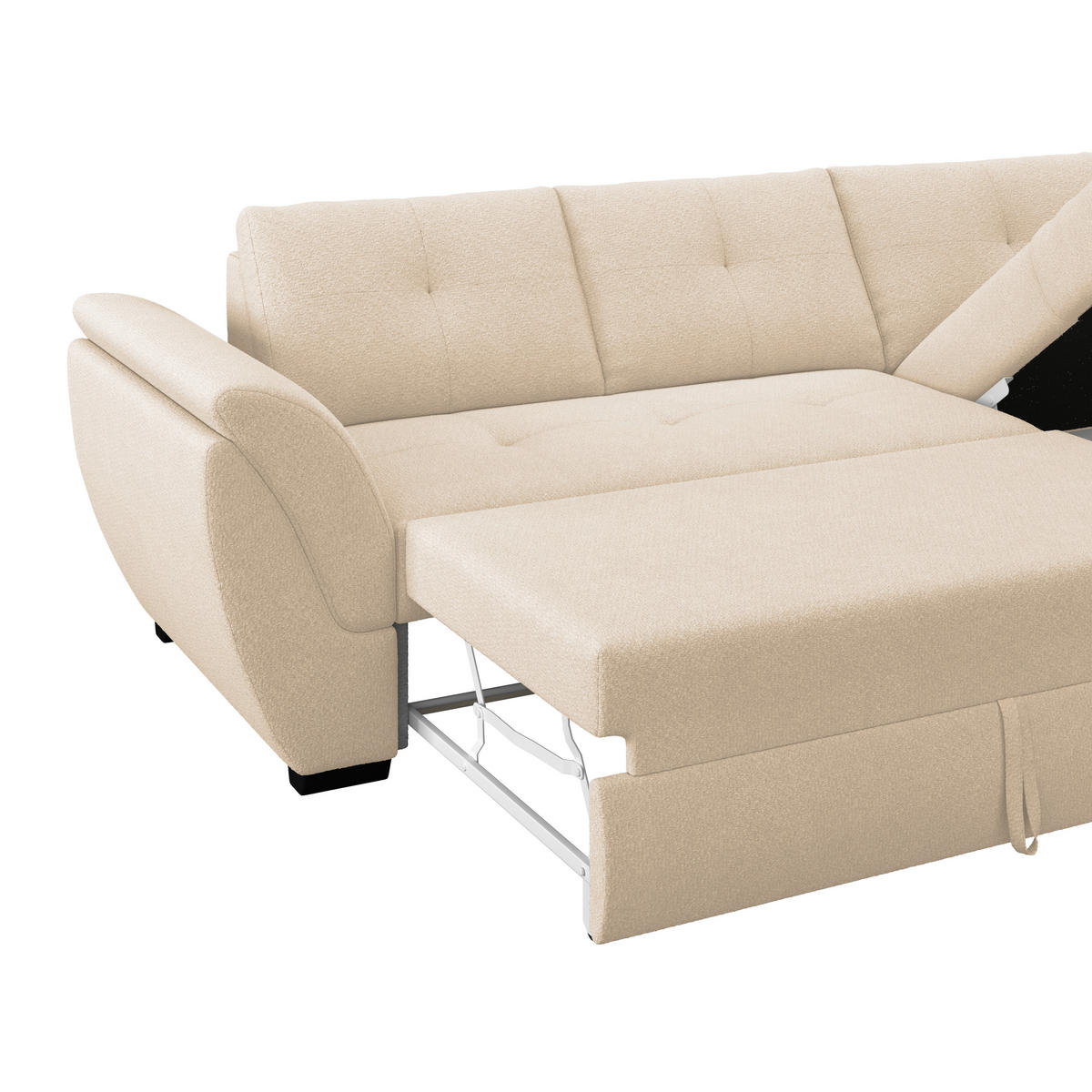 ECKSOFA Beige  - Beige/Schwarz, Konventionell, Textil (278/187cm) - MID.YOU