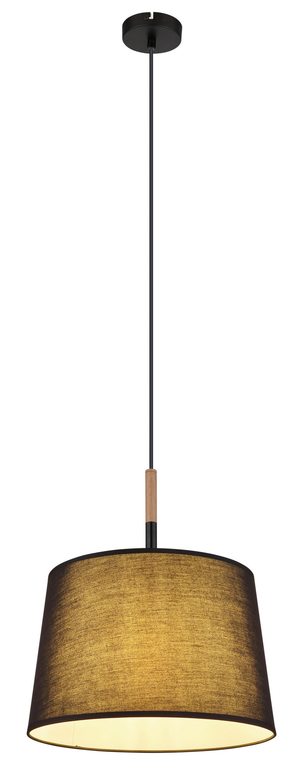 HÄNGLAMPA 38/120 cm  - svart/naturfärgad, Basics, metall/trä (38/120cm) - Globo