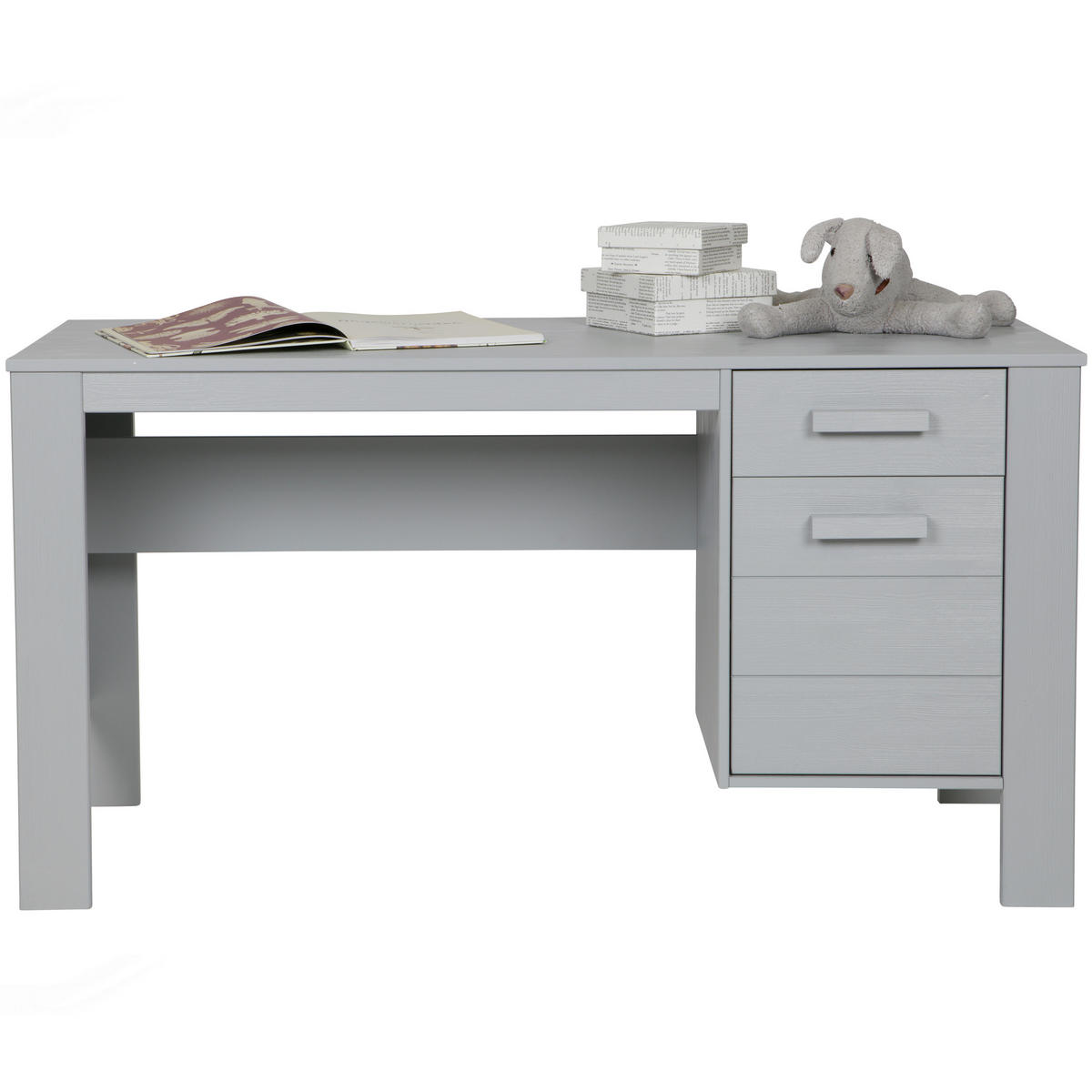 SCHREIBTISCH 141/59/74 cm  in Grau  - Grau, Design, Holz (141/59/74cm) - Livetastic