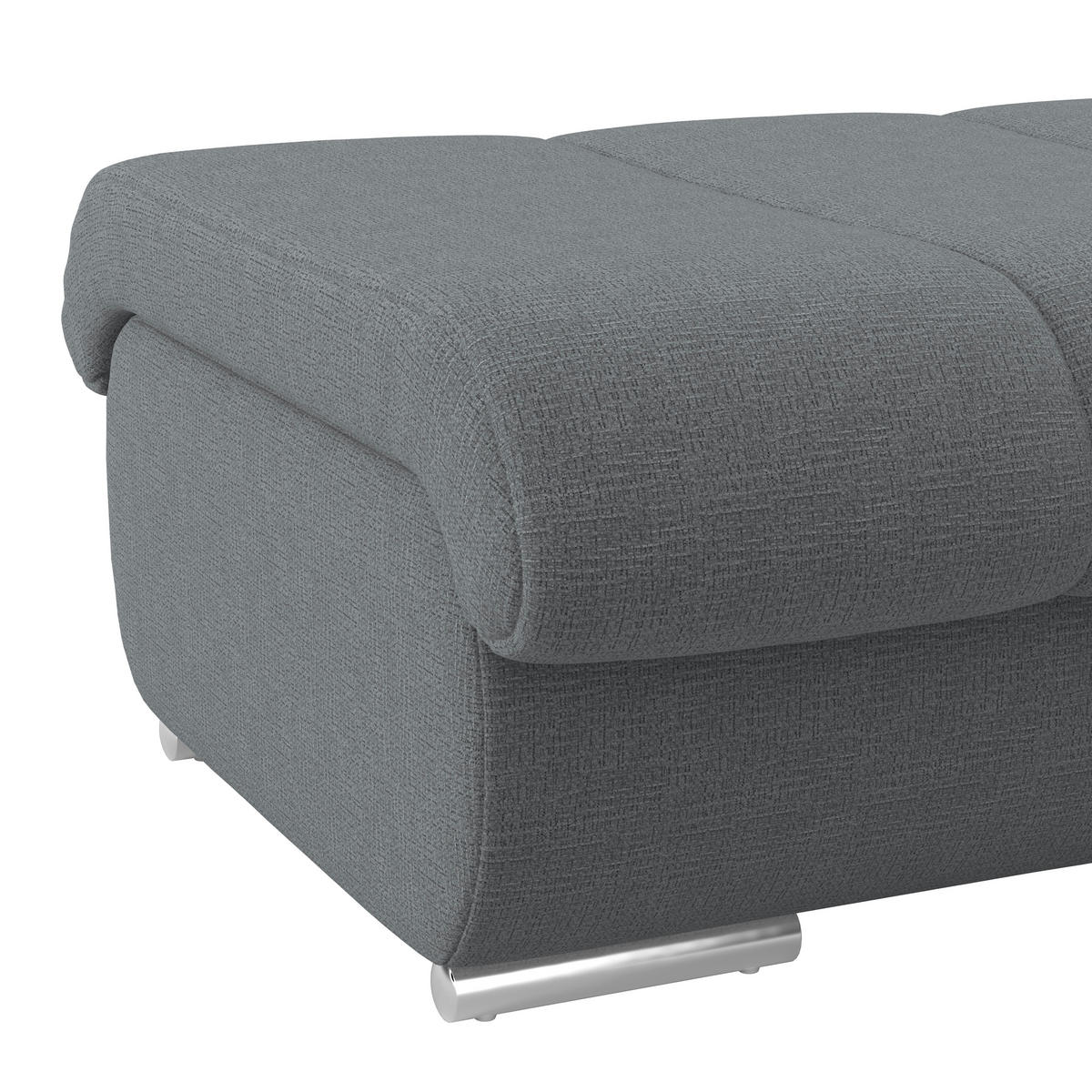HOCKER Textil Anthrazit  - Chromfarben/Anthrazit, Modern, Textil/Metall (100/43/80cm) - Livetastic