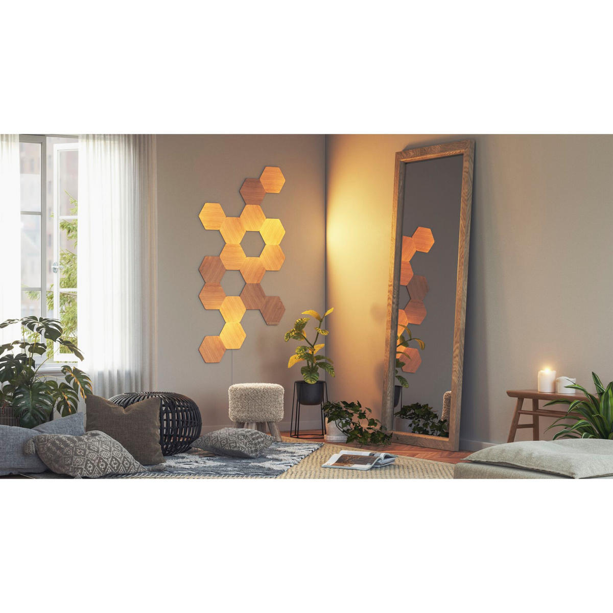 NANOLEAF HEXAGONS 13ER NANOLEAF WOOD LOOK HEXAGONS 23/0,6/20 cm   - Braun/Naturfarben, Basics, Kunststoff (23/0,6/20cm)