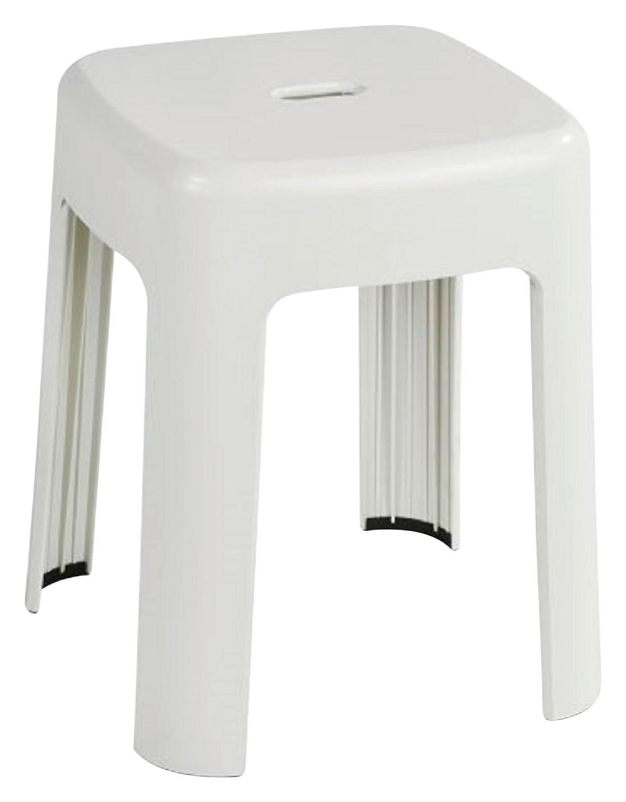 BADHOCKER - Weiß, Basics, Kunststoff (37/37/45,5cm) - Wenko
