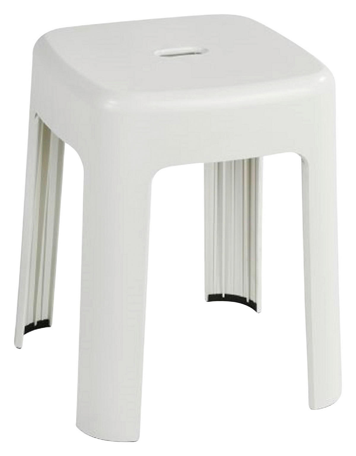 BADHOCKER - Weiß, Basics, Kunststoff (37/37/45,5cm) - Wenko
