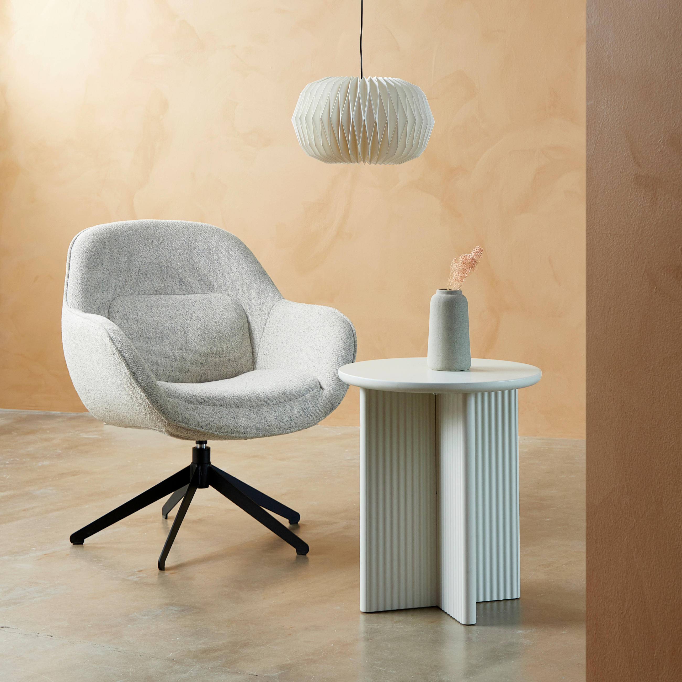 BEISTELLTISCH 50/50/55 cm Greige rund  - Greige, Basics, Holzwerkstoff (50/50/55cm) - Boxxx