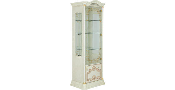 VITRINE in Beige - Beige/Goldfarben, LIFESTYLE, Glas/Holzwerkstoff (76/209/53cm) - Cantus