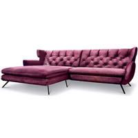 ECKSOFA Lila Velours  - Lila/Schwarz, Design, Textil/Metall (175/300cm) - Pure Home Lifestyle