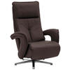 RELAXSESSEL in Leder Braun  - Chromfarben/Braun, Design, Leder/Metall (77/110/87cm) - Valdera