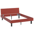 BETT 160/200 cm,  in Rot, Koralle  - Koralle/Rot, Design, Metall (160/200cm) - Xora