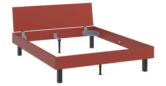 BETT 160/200 cm,  in Rot, Koralle  - Koralle/Rot, Design, Metall (160/200cm) - Xora