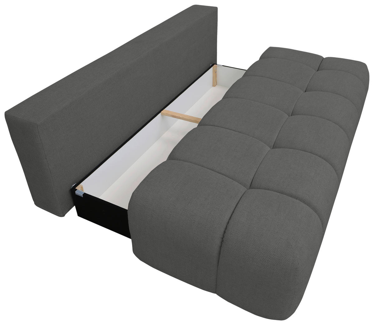 BOXSPRINGSOFA in Chenille Anthrazit  - Anthrazit/Schwarz, MODERN, Kunststoff/Textil (210/72/105cm) - Cantus