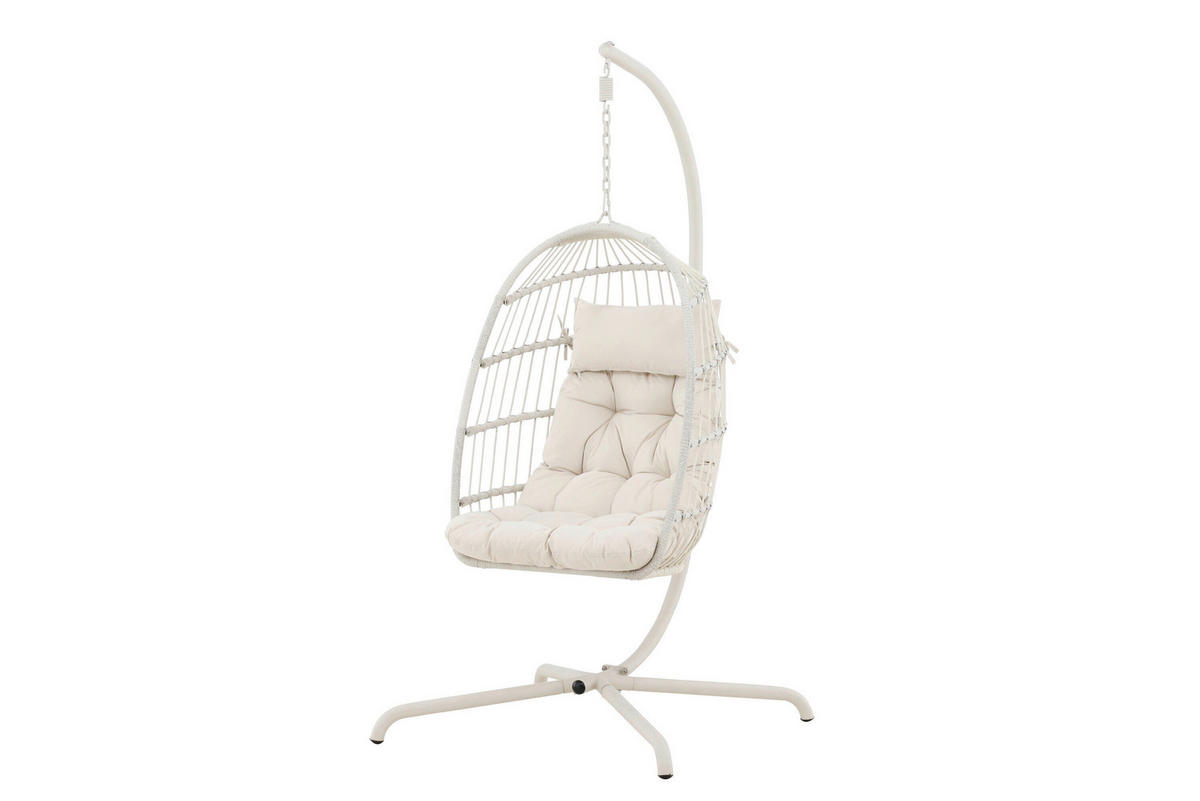 HÄNGFÅTÖLJ   80/198/70 cm  - beige, Modern, metall/textil (80/198/70cm) - Gardenson