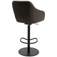 BARHOCKER in Metall, Leder Braun  - Schwarz/Braun, Design, Leder/Metall (59/109,5-120/42cm) - Johann Jakob