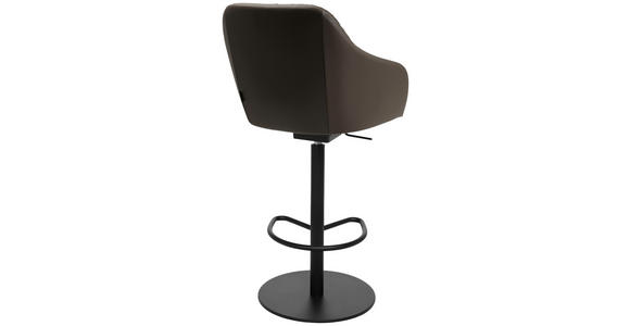 BARHOCKER in Metall, Leder Braun - Schwarz/Braun, Design, Leder/Metall (59/109,5-120/42cm) - Johann Jakob