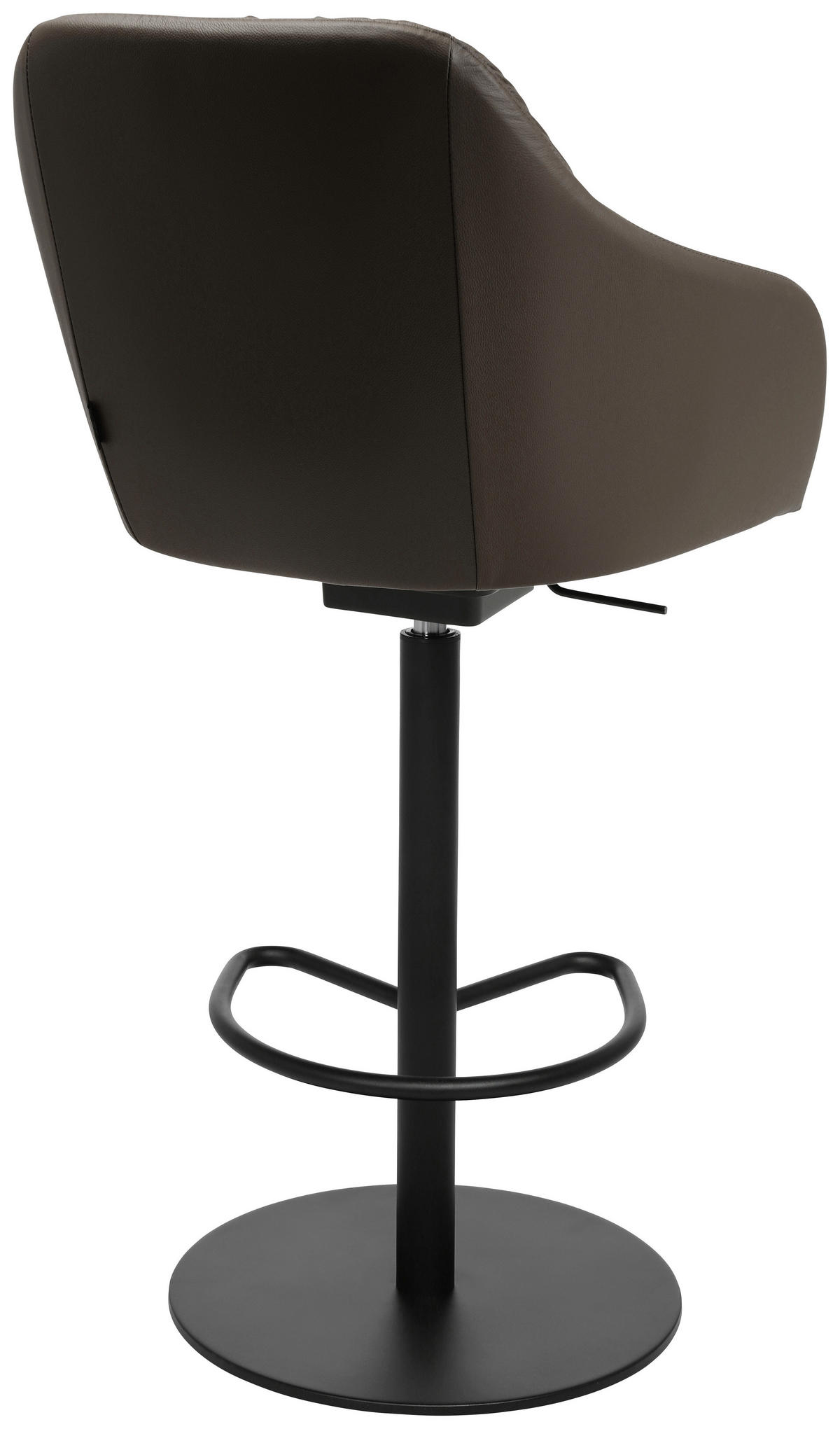 BARHOCKER in Metall, Leder Braun  - Schwarz/Braun, Design, Leder/Metall (59/109,5-120/42cm) - Johann Jakob
