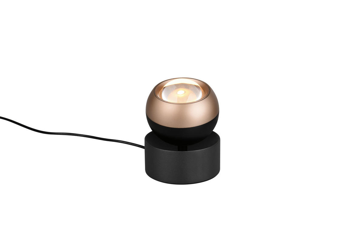 LED-TISCHLEUCHTE - Schwarz/Braun, Basics, Metall (10/14cm) - Trio Leuchten