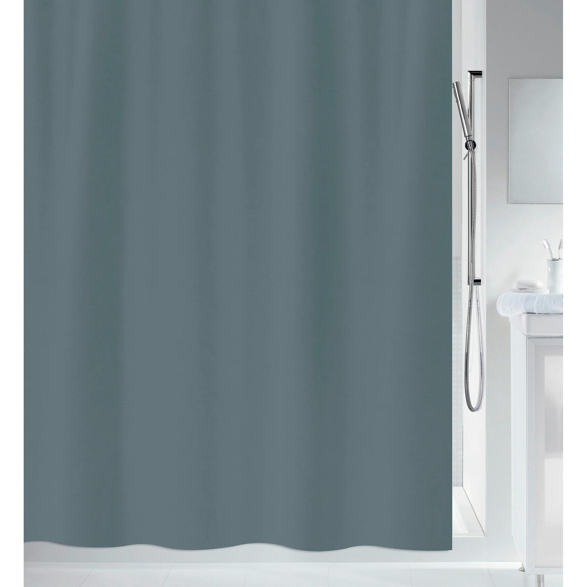 DUSCHVORHANG PRIMO 180/200 cm  - Dunkelblau, Basics, Textil (180/200cm) - Spirella