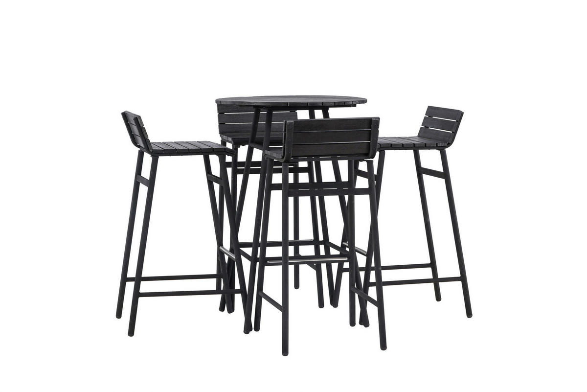 TRÄDGÅRDSBAR SET 5 delar    - svart, Modern, metall/trä (65/95cm) - Gardenson