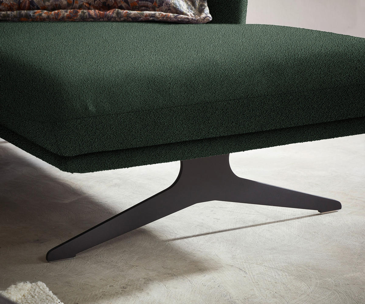 ECKSOFA in Flachgewebe Grün  - Schwarz/Grün, Design, Textil/Metall (259/152cm) - Dieter Knoll