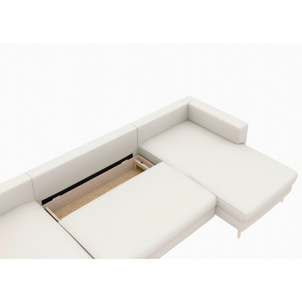 Thumbnail - Trendmanufaktur Wohnlandschaft, Sand, Textil, Buche, 6-Sitzer, U-Form, 306x161 cm, Made in Europe, Bettkasten erhältlich...