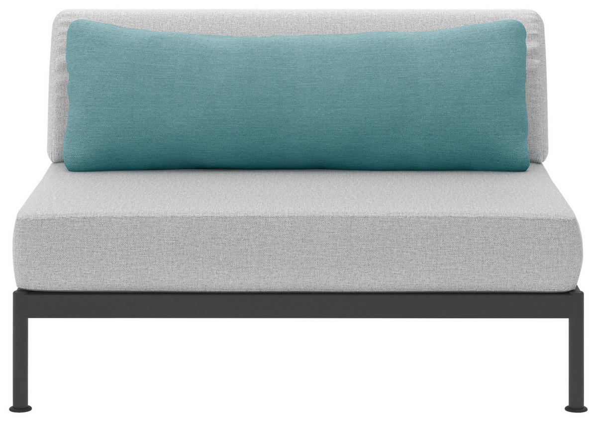 LOUNGEMITTELTEIL - Anthrazit/Petrol, Design, Textil/Metall (125/73/92cm) - Lomoco