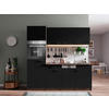 KÜCHENBLOCK 205 cm   in Schwarz  - Eichefarben/Alufarben, Basics, Holzwerkstoff/Kunststoff (205cm) - Respekta
