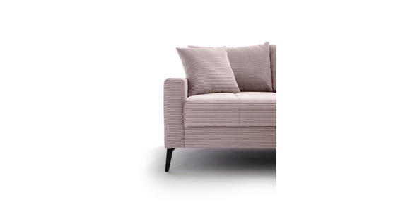 ECKSOFA  in Cord Rosa  280/173 cm  - Schwarz/Rosa, KONVENTIONELL, Textil/Metall (280/173cm) - Hom`in