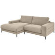 ECKSOFA in Feincord Sandfarben  - Sandfarben/Schwarz, Design, Textil/Metall (177/253cm) - Dieter Knoll