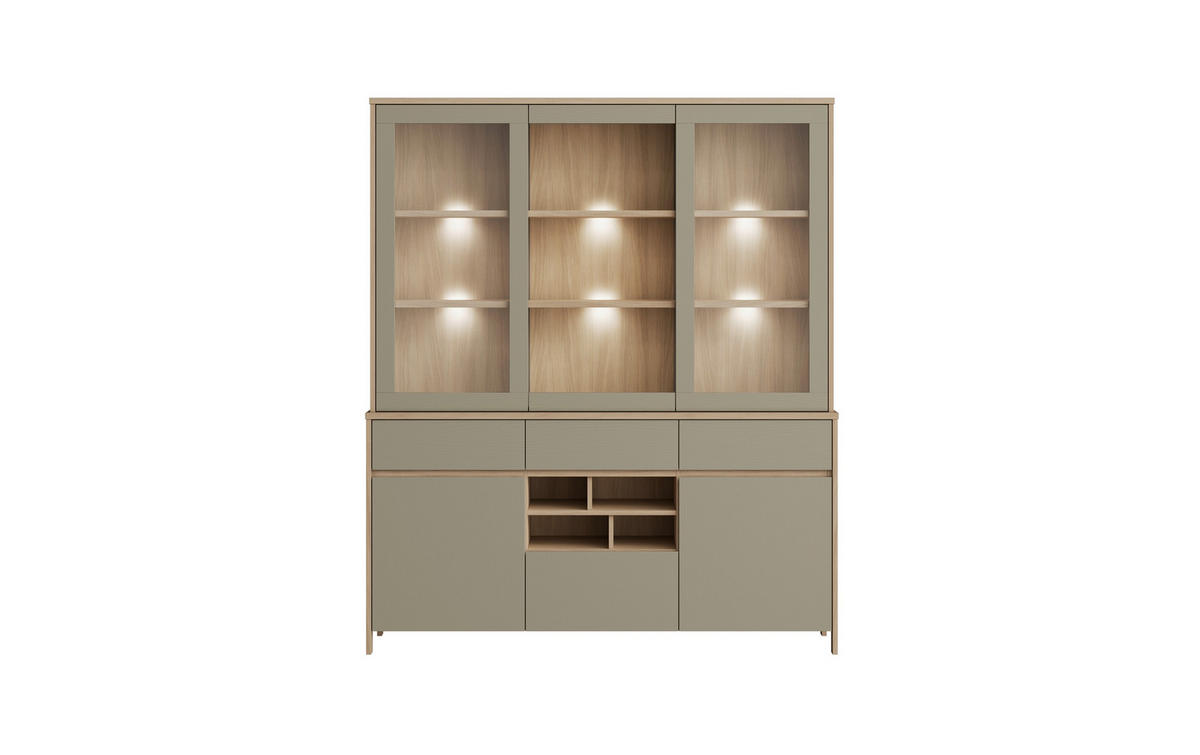 BUFFET 164/195/39 cm  in Eukalyptusholzfarben  - Eukalyptusholzfarben/Eichefarben, Design, Holzwerkstoff (164/195/39cm) - MID.YOU