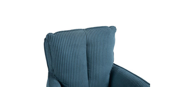 ARMLEHNSTUHL in Eisen Cord - Blau/Schwarz, Design, Textil/Metall (62/95/67cm) - Novel