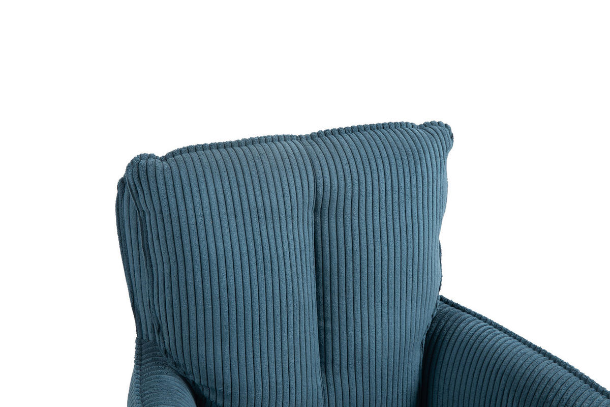 ARMLEHNSTUHL  in Eisen Cord  - Blau/Schwarz, Design, Textil/Metall (62/95/67cm) - Novel