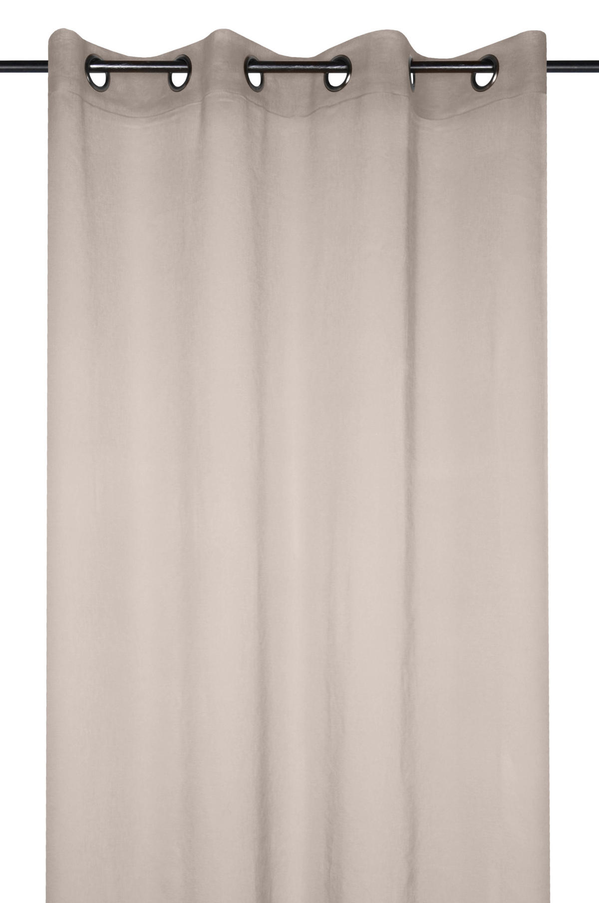 ZAVESA SA KARIKAMA bež - bež, Osnovno, tekstil (135/260cm)