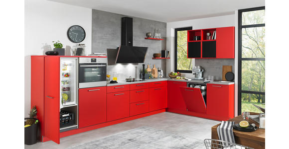 EINBAUKÜCHE - Rot, Basics, Holzwerkstoff - Dieter Knoll