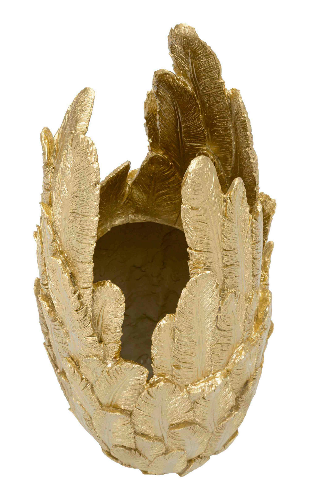 Vase Feathers  - Goldfarben, Basics, Kunststoff (32/80/34cm)