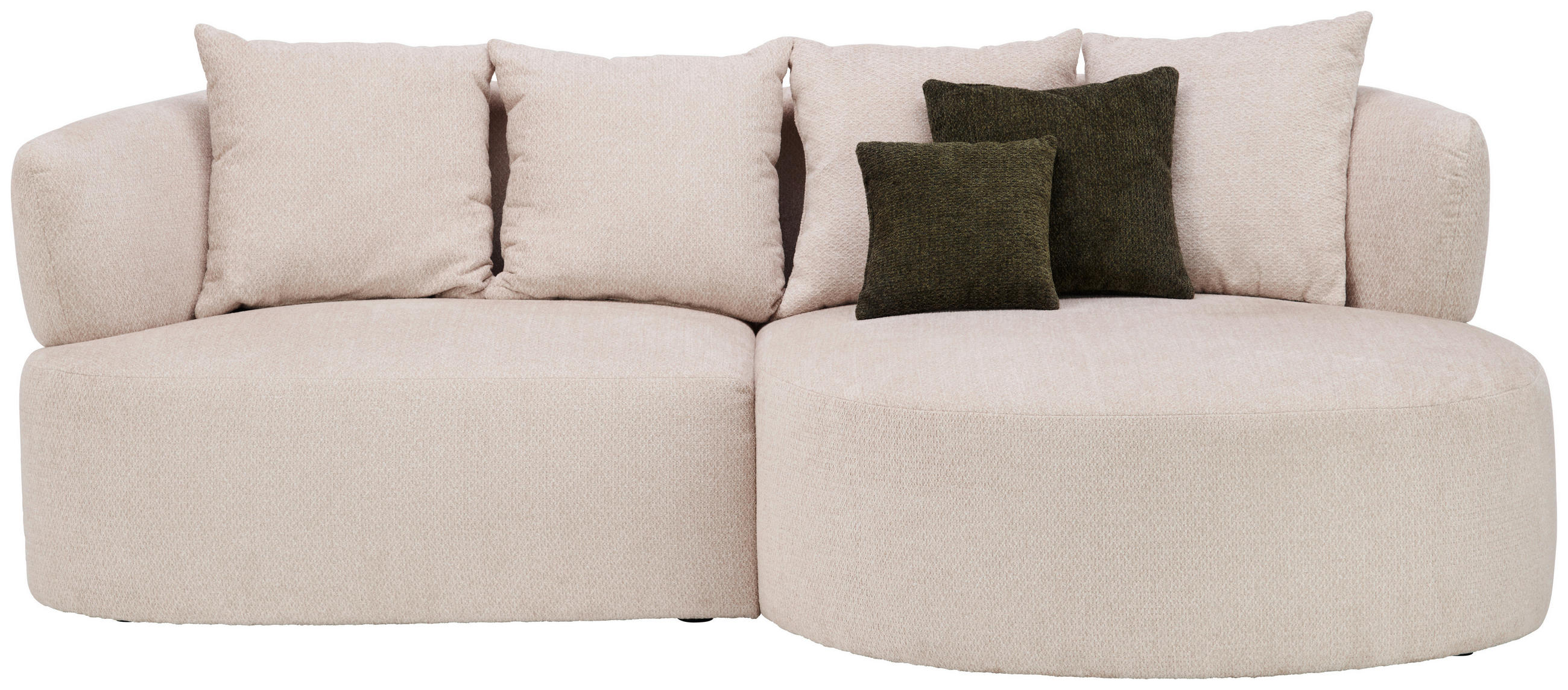 ECKSOFA Beige Chenille  - Dunkelgrün/Beige, MODERN, Kunststoff/Textil (235/166cm) - Hom`in