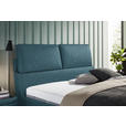 POLSTERBETT Matratze, Lattenrost Blau 160/200 cm  - Hellbraun/Blau, Design, Holz/Textil (160/200cm) - Johann Jakob